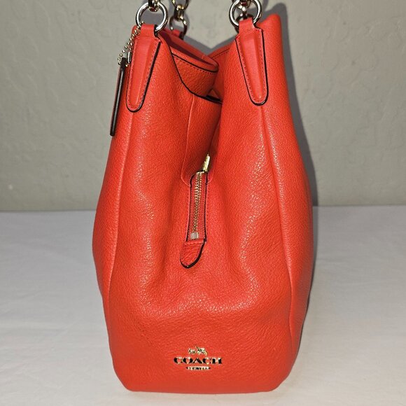 Coach Madison Phoebe Tomato Red Pebbled Leather 3 Compartment Hobo Bag F35723 - Picture 4 of 15